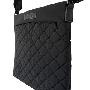 BUGATTI BLACK QUILTED CROSSBODY MESSENGER BAG PURSE